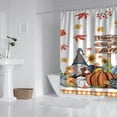 thumbnail image 2 of Pumpkin Harvest Fall Thanksgiving Gnomes Shower Curtain,Washable Bath Curtain with Hooks Vintage Polyester Fabric Curtains for Bathroom Bathtub Autumn Holiday, 2 of 5