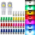 thumbnail image 2 of 5 bombillas LED para coche T10 W5W 194, luz de señal LED de 12 V 5050, luz blanca multicolor para el maletero del coche, luz de techo interior del coche, 2 of 5