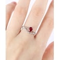 thumbnail image 3 of HeartsAndYou 1.2ct Natural Ruby & Diamond Wedding Band Curved Stackable 14k SOLID White Gold, 3 of 9