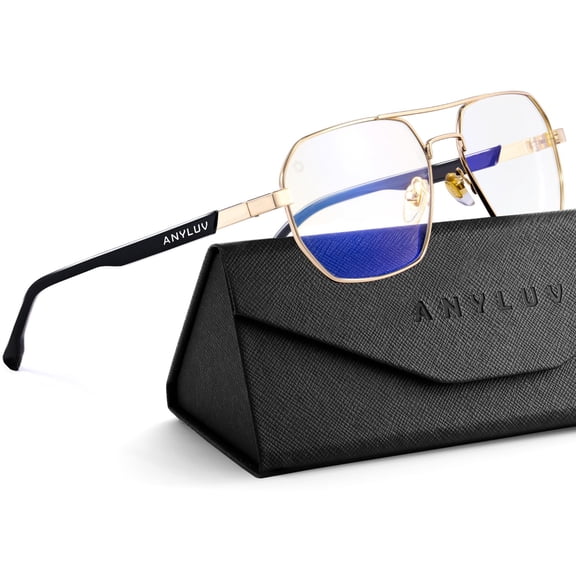 ANYLUV Reading Glasses Men Women Blue Light Blocking,Premium Mens Reading Glasses Al-mg Frame with Spring Hinge Anti Glare 1.25x