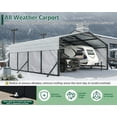 thumbnail image 6 of Jocisland 20x20 ft Heavy Duty Metal Carport, All-Weather Car Carport with Waterproof Removable Sidewall, Canopy for Full-Sized Pickups and Bass Boats, 6 of 9