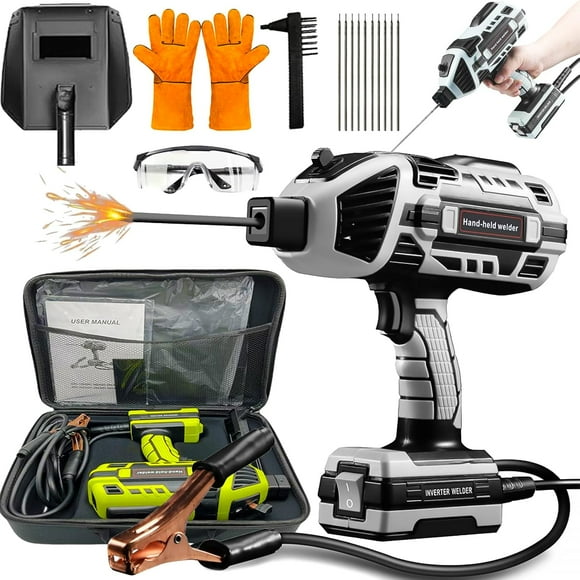Sakerplus Welder, 6 Gears 20-120A Saker Portable Welding Machine, 110V Portable Welder Handheld with IGBT Inverter for 1/16"-1/8" Welding Rods (Grey)