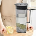 thumbnail image 4 of Cold Water Kettle AS Plastic 2000ml | Flip Top Leak Proof Pitcher | Hot & Cold Resistant Beverage Jug | Easy Press Pour | Large Capacity Tea Carafe for Home, Party, Fruit Infusions | White or Black, 4 of 6