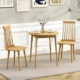 COSTWAY Windsor Dining Chairs Set Of 2, Mid-Century Modern Wood Chairs With Spindle Back, H-Shaped Legs, 330 Lb Capacity (White)