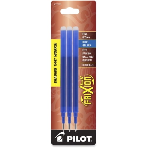 Pilot FriXion Gel Ink Pen Refills 0.70 mm, Fine Point - Blue Ink - Eco-friendly, Wear Resistant, Tear Resistant, Erasable - 3 / Pack