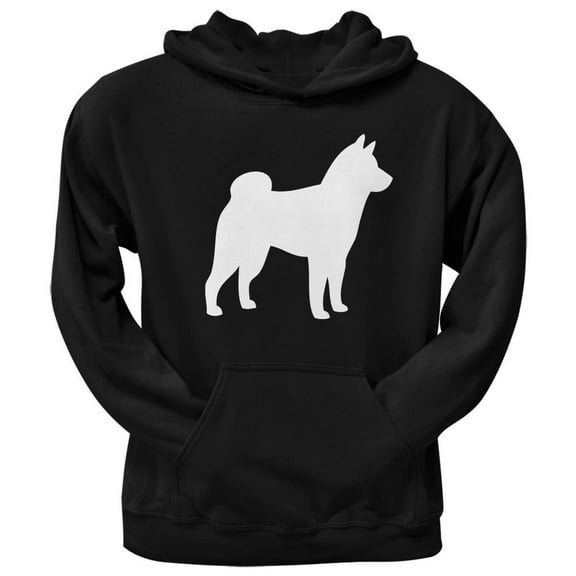 Shiba Inu Silhouette Black Adult Pullover Hoodie