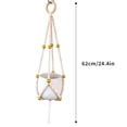 thumbnail image 3 of Macrame Plant Hanger Indoor Jute Hanging Planter Basket with Wood Beads Decorative Flower Pot Holder No Tassels for Indoor Outdoor Boho Home Decor 24.4 Inch, 3 of 6