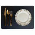 thumbnail image 4 of 4-pack faux leather placemat rectangular black 43x30cm black, 4 of 5