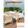 thumbnail image 5 of Outdoor Tablecloth with Umbrella Hole for Patio/Picnic/Party/Camping, Orange Striped Waterproof Table Cloth Rectangle Table Cover Washable, Abstract Modern Geometric Stripes (60"x 120"), 5 of 8