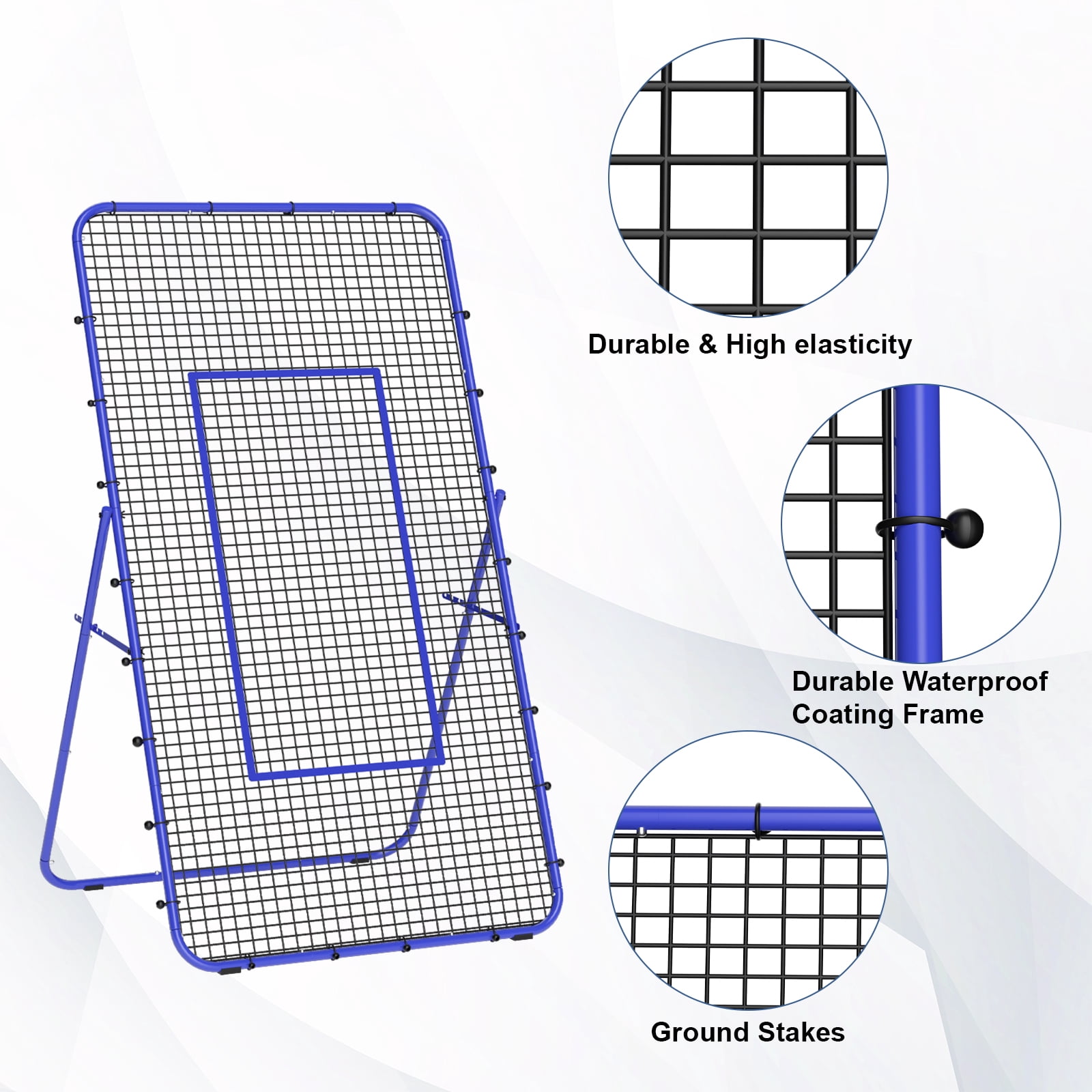 SolidPal 7×4 FT Adjustable Volleyball Rebounder Net, Steel Frame High-Tension PE Netting Portable Training Equipment