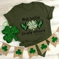 thumbnail image 4 of Haut de la Saint-Patrick pour Femmes à Manches Courtes avec Imprimé Graphique et Col Rond pour la Saint-Patrick, 4 of 7