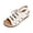 White, variant on Women’s Cutout Lace-Up Wedge Roman Sandals, Closed Toe Adjustable Comfort Shoes, Lightweight Summer Footwear, Casual & Outdoor Wear, Ginger, 9