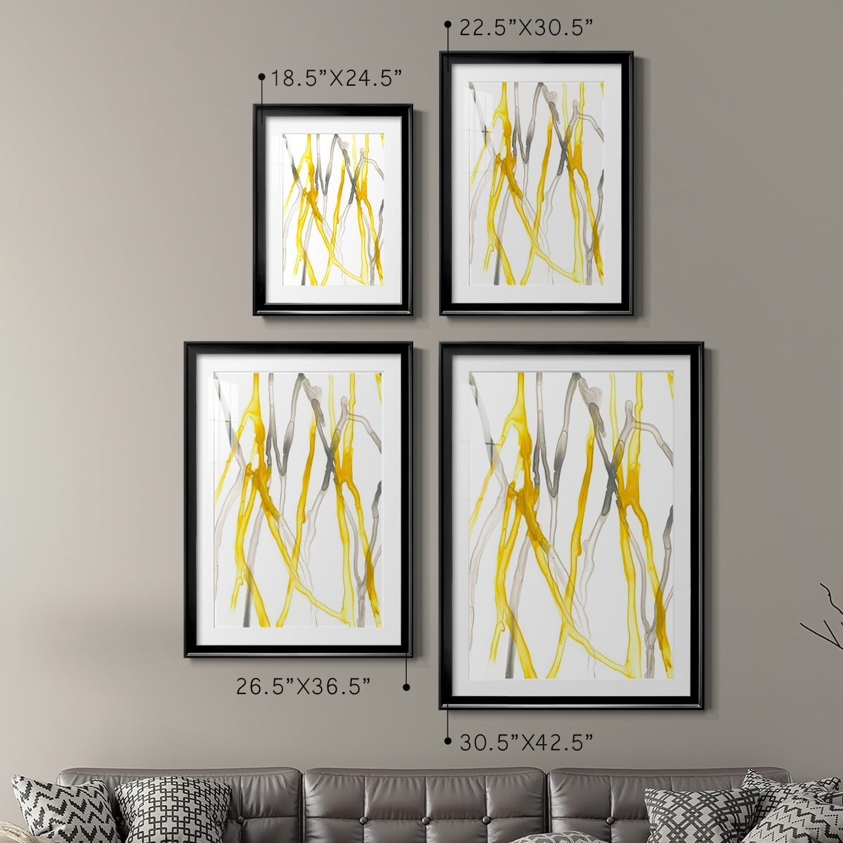 Wexford Home Runnel XIX Premium Framed Print, 18.5" x 24.5" - Ready to Hang, Black (Set of 2)