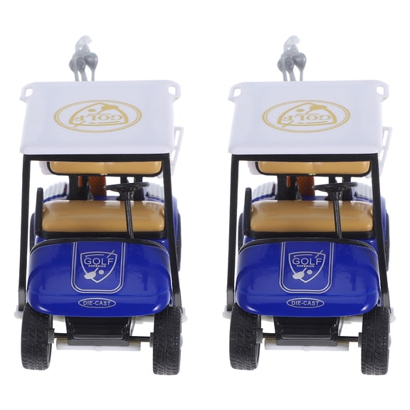 STOBOK 2Pcs Compact Blue Golf Cart Figurine Model Made of Sturdy Alloy for Tabletop Decor
