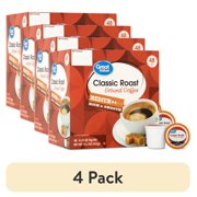 (4 pack) Great Value Classic Roast Ground Coffee Pods, 48 Count