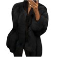 thumbnail image 2 of Winter Warm Coats for Women, Ladies Plus Size Loose Plush Jacket Coat, Christmas Gifts for Women Black L, 2 of 6