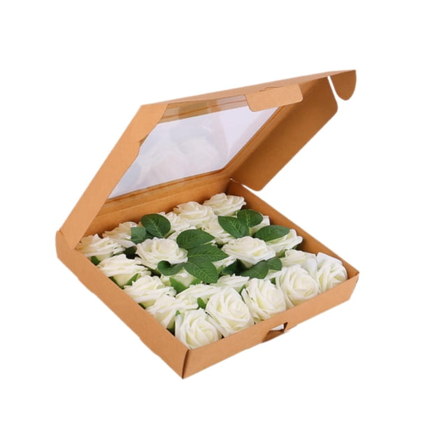Caja de rosas artificiales Strade Fareast Limited ramo de rosas con flores de seda para aniversario y regalo del Día de San Valentín verde