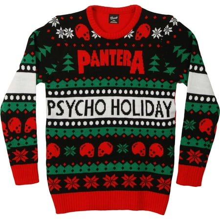 pantera men 39 s ugly christmas sweater sweatshirt black pantera christmas sweaters