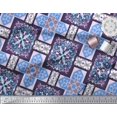 thumbnail image 2 of Soimoi Poly Georgette Fabric Tiles Moroccan Printed Fabric 1 Yard 52 Inch Wide, 2 of 2