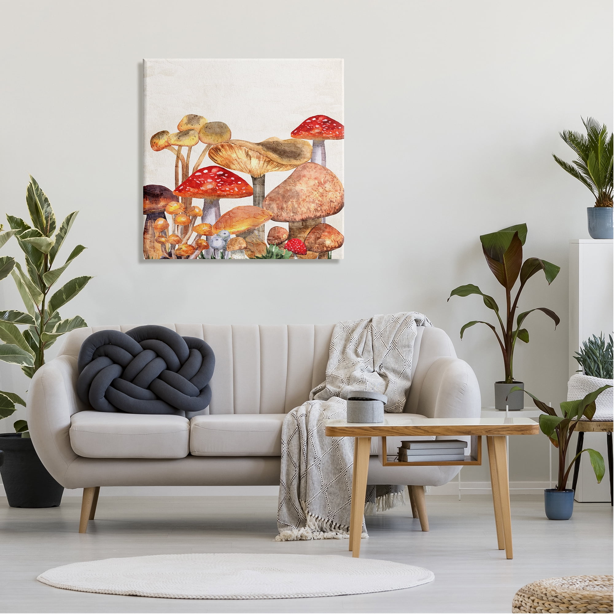 Stupell Industries Rustic Woodland Mushrooms Botanical & Floral Painting Gallery Wrapped Canvas Print Wall Art, 30 x 30