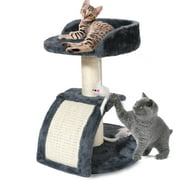 YOYTOO 16" Cat Scratching Post with Perch, Sisal Cat Scratcher Pole Board for Small Cat Kittens