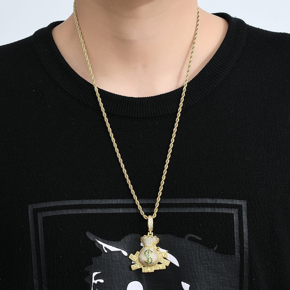 アクセサリー 14k YG Money Bag Pendant 14k Yellow Gold 3.85ctw Diamond Fancy Money Bag Pendant | eBay