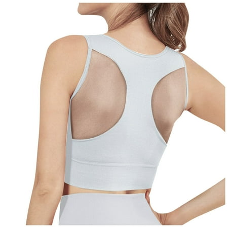 

TOWED22 Womens Wireless Bras Strappy V Neck Sports Bra for Women - Padded Criss Cross Back Workout Yoga Bra White XXL
