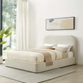 thumbnail image 2 of Platform Bed Frame, Full Size, Ivory White, Fabric, Bedroom, Modern Contemporary HB36801, 2 of 9