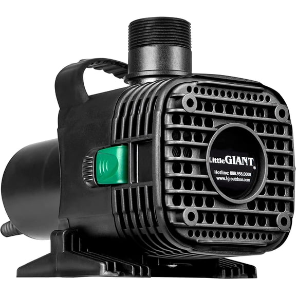 Little Giant 566729 7365GPH Wet Rotor Pump with 40-Ft. Cord for ponds up to 7300 Gallons, Black, F70-7300