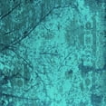 thumbnail image 1 of Ahgly Company Indoor Square Oriental Turquoise Blue Industrial Area Rugs, 7' Square, 1 of 4