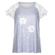 thumbnail image 4 of Blusa superior sexy de manga corta con retazos de encaje y cuello redondo de verano para mujer Fridja  zx1265, 4 of 8