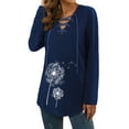 thumbnail image 4 of Nlife Women Long Sleeve Lace Up V Neck Long Sleeve Top, 4 of 10
