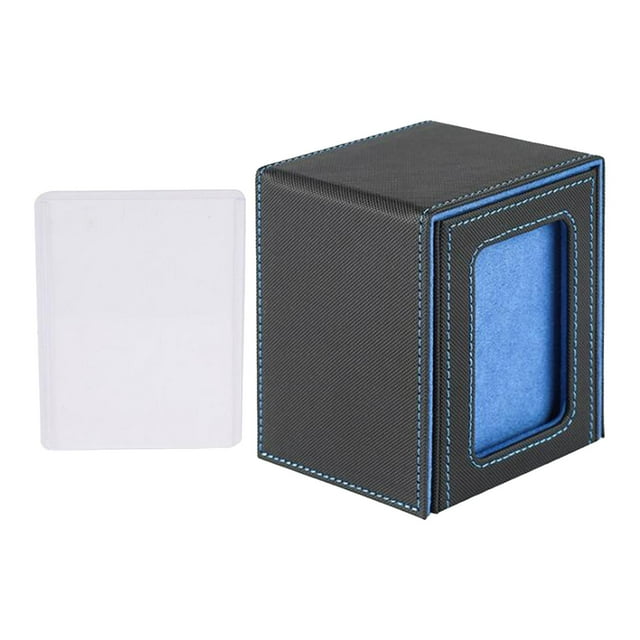 DYNWAVECA Trading Card Deck Box Card Gathering Deck Case Album Display Container Portable Easy Access Card Organizer Box Card Deck Case Blue Lining