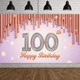 thumbnail image 5 of Sparkling Design 100th Birthday Banner Elegant Decor Crystal Elements Milestone Celebration Starry Background for Birthday Party Anniversary Celebration Special Occasion, 5 of 8