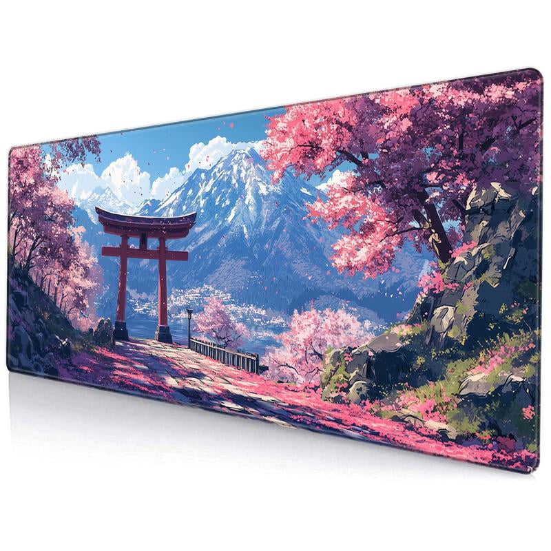 HELLOYOUNG Anime Mouse Pad, Large Gaming Mouse Mat with Non-Slip Rubber Base, Extended Rectangular Desk Pad for Keyboard and Mouse, Waterproof & Stitched Edges, for Home Office, Gamers