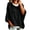 Black, variant on Women’s Batwing Sleeve Hoodie Fall Mid Sleeve Loose Hooded Sweatshirt Oversized Sports Casual Pullover Tops