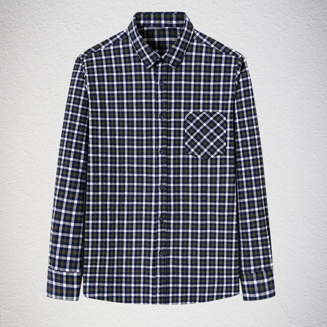 Blusa y camisa de manga larga con cuello vuelto para hombre, estampada, informal, formal, con solapa, de poliéster
