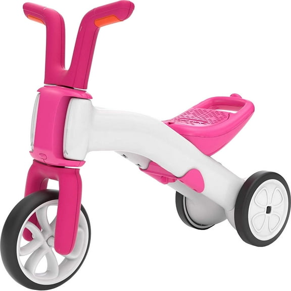 Chillafish Bunzi Gradual Balance Bike and Tricycle,6 inches, 2-in-1 Ride on Toy for 1-3 Years Old, Silent Non-Marking Wheels, Pink