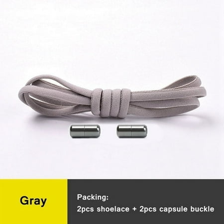 

1 Pair 21 Colors No Tie Shoelaces Round Color Metal Lock Elastic Shoelace General For Children And Adults Sneakers Lazy Laces