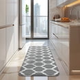 thumbnail image 4 of Gray Geometric Quatrefoil Pattern Kitchen Rug Mat,Kitchen Runner Rugs Non Skid Washable,Decorative Kitchen Floor Mats for Kitchen,Sink,Laundry,17"x47.2", 4 of 7