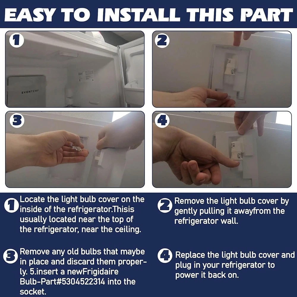 Aniceparthy NEW Refrigerator Appliance LED Light Bulb 3W for Whirlpool 5304522314 AC100-265V