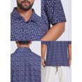 thumbnail image 7 of DARING DIVA Men's Printed Short Sleeve Lightweight Breathable Polo Shirts L Dark Blue, 7 of 7