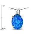 thumbnail image 4 of Star K� Oval 8x6 Blue Created Opal Journey Pendant Necklace, 4 of 9