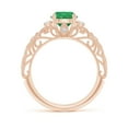 thumbnail image 2 of ANGARA Natural Aeon Vintage Style Solitaire 1.2 ct Emerald Filigree Engagement Ring in 14K Rose Gold for Women (Size-7mm) | May Birthstone, Anniversary, Jewelry Gift for Women | Natural Emerald Ring, 2 of 9