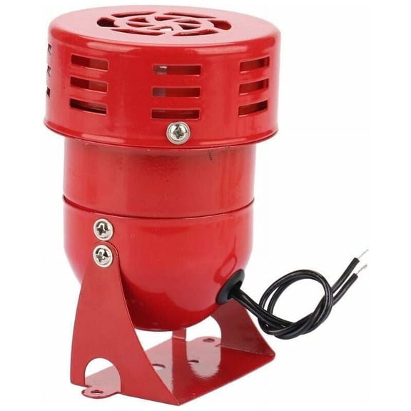Motor Driven Compact Metal Air Raid Siren, Loud 12V Vehicle Compatibility Mini Horn With Adjustable Vertical Angle For Easy Mounting On Cars Trucks Motorcycles And More, Red (DC