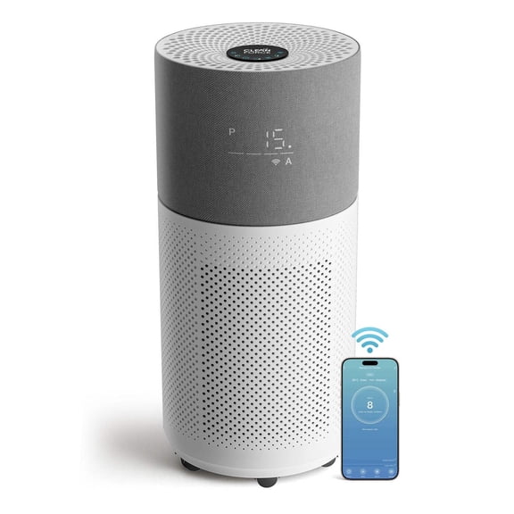 CleanForce HEPA Air Purifier for Home, Covers up to 2250 sq ft, Quiet Operation, Works with Alexa, Voice Control, Rainbow Gray