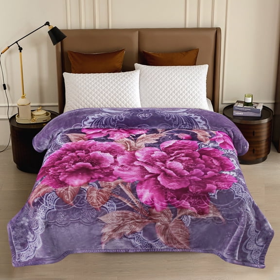 MERRY HOME King Fleece Bed Blanket For Winter, Polyester Soft Fleece Blanket&Throw, Korean Style, 83"x91"