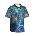 thumbnail image 2 of Daiia Colorful Winged Dolphin Hawaiian Shirt for Men Gentle Cotton Regular Short Sleeve Casual-XX-Large, 2 of 9