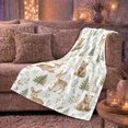thumbnail image 6 of Peaceful Forest Animal Scene Watercolor Style, Peaceful Woodland Scene, Warm Flannel Blanket for Cabin and Lodge, Wildlife Lovers Housewarming Gift, Rustic Home Decor, 6 of 9