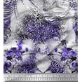 thumbnail image 1 of Soimoi Purple Poly Georgette Fabric Rose,Floral & Leopard Animal Skin Printed Craft Fabric by The Yard 52 Inch Wide, 1 of 1